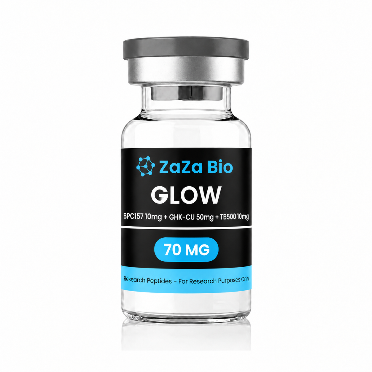 GLOW (BPC-157 10mg & TB-500 10mg & GHK-CU 50mg) 70mg Total Blend